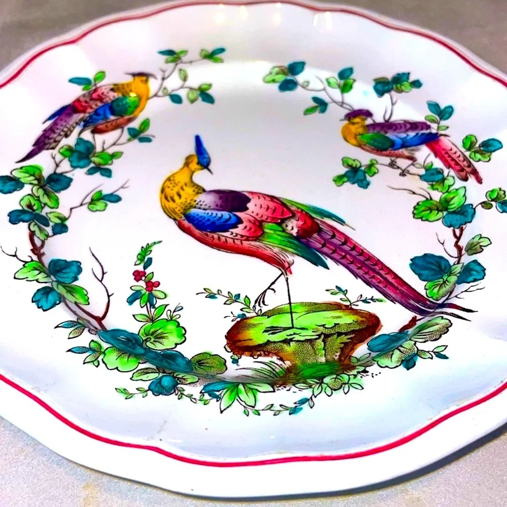 Spode Copeland Chelsea Bird Vintage Bread Plate 6 5/8” Wide Excellent Condition